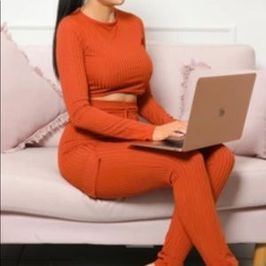 Rust colored co-ord lounge set